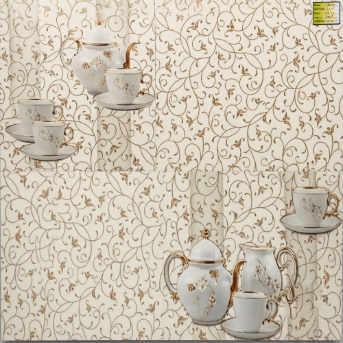 Floral Print Kitchen Wall Tile