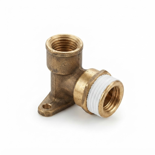 ELBOW WITH FIXING BASE (SHORT) (BRASS)