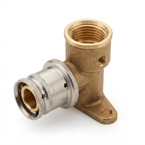 ELBOW WITH FIXING BASE (BRASS)