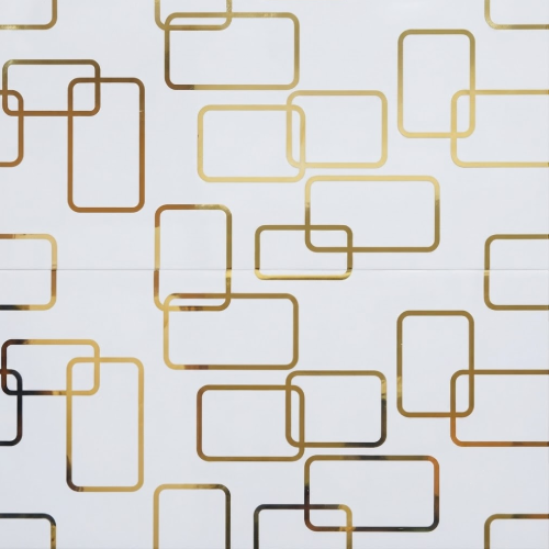 Ceramic White and Gold Highlighter Wall Tile Code31255 (300x600mm, High-Glossy)