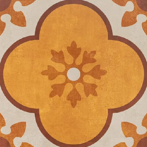 Ceramic Yellow Moroccan Floor and Wall Tile Code35003A (300x300mm, Matt)