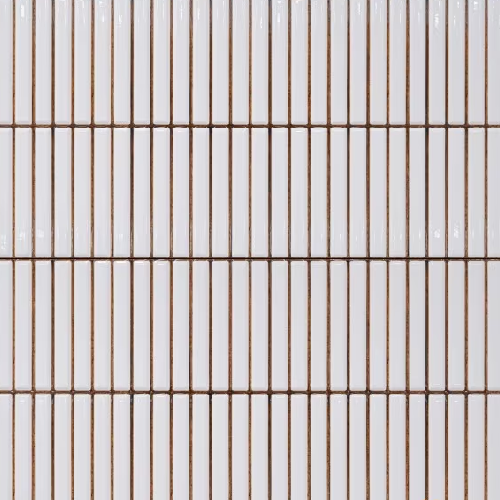 Ceramic White Kitkat Mosaic Wall Tile Code28426 (300x600mm, Glossy)