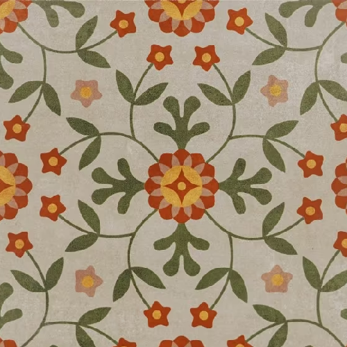 Green and Red Moroccan Floor and Wall Tile Code35001A (300x300mm, Matt)