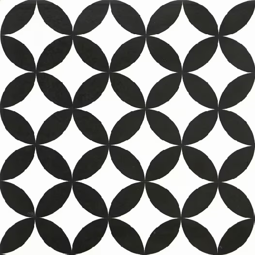 Ceramic Black and White Moroccan Tile Code26109 (300x300mm, Matt)