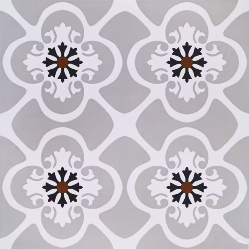 Vitrified Gray Moroccan Floor and Wall Tile Code36795 (600x600mm, Carving Matt)