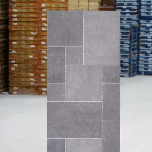 Grey French Pattern Matt Vitrified Modular Rustic Tile Code40124 600x1200 2Pc